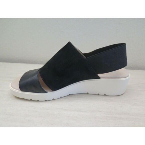 Johnston & Murphy Women's Sz 9M Black Suede Wedge Sandals - Picture 5 of 6